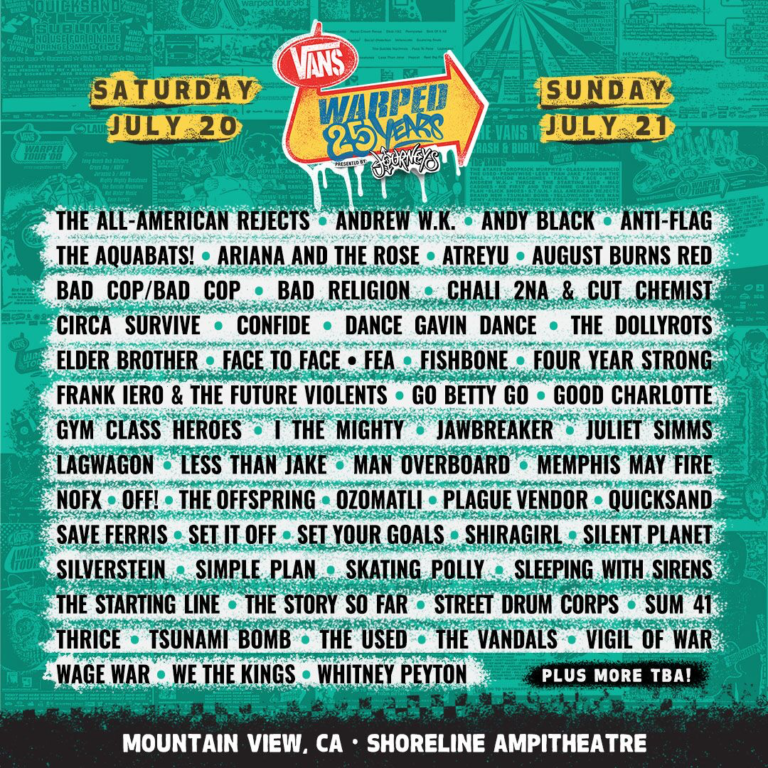 Vans Warped Tour Celebrates 25 Years! Lineup Announcements Are Here ...